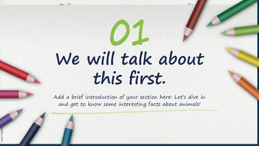 Faber, colorful pencils presentation. Updated Template.