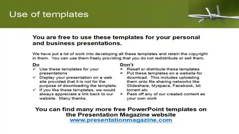 Free Barbed Wire PowerPoint Template