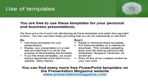 Free Dandelion PowerPoint Template