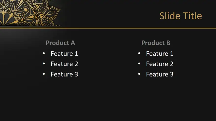 Free Dark Mandala PowerPoint Template