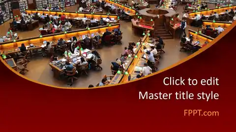 Free People in Library PowerPoint Template