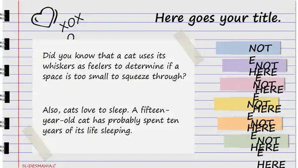 Fry template, cute notebook with colorful sticky notes.