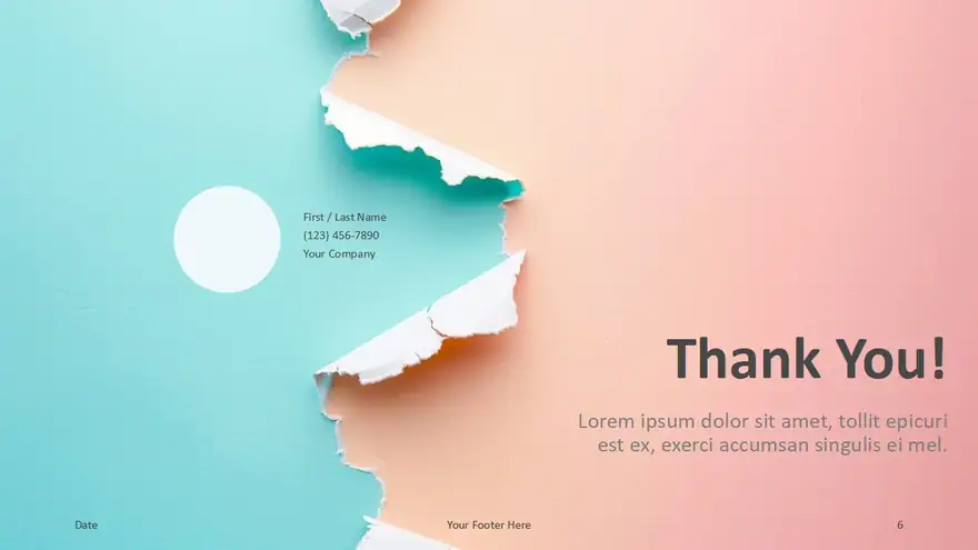 Gradient Sunset Torn Paper Template