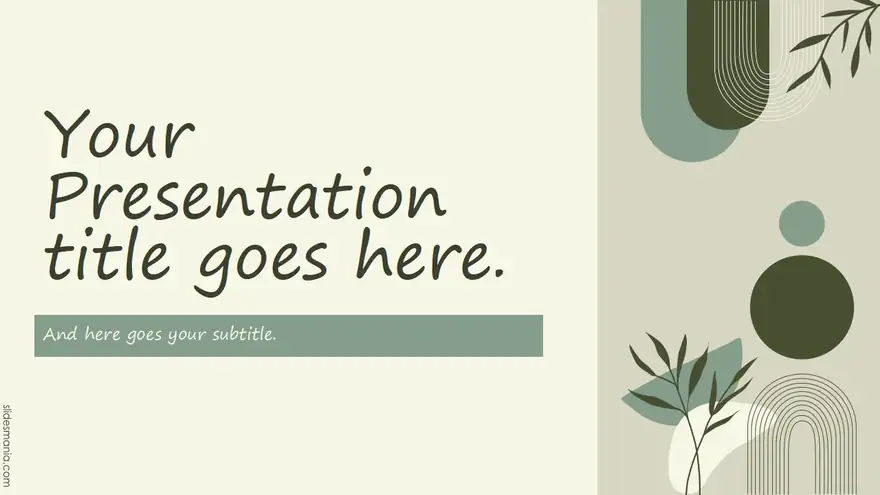 Green Minimal Boho free slides template.
