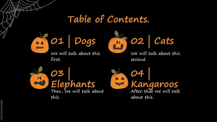 Halloween Story free PPT and Google Slides template.