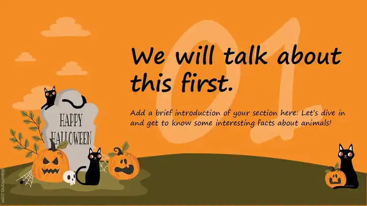 Halloween Story free PPT and Google Slides template.