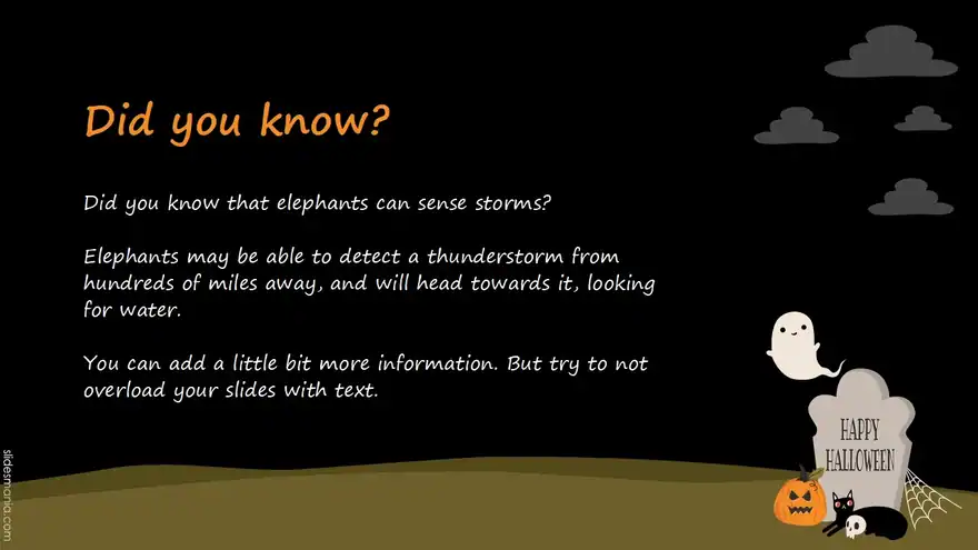 Halloween Story free PPT and Google Slides template.