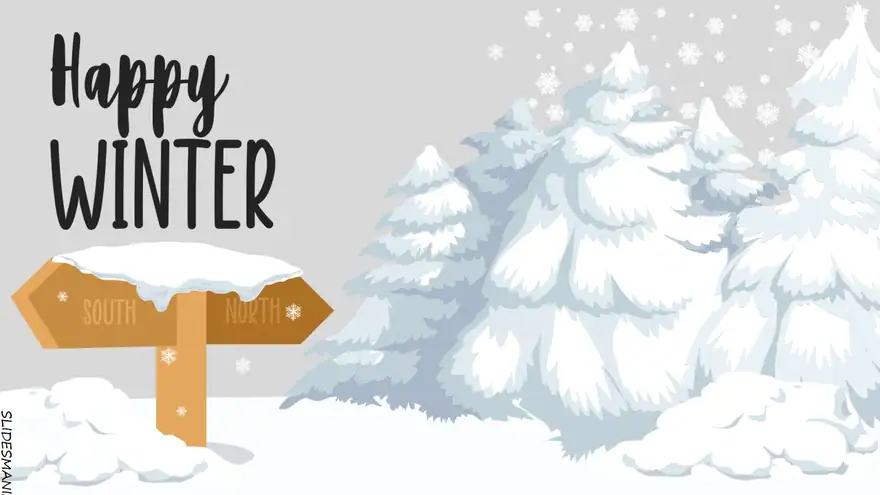 Happy Winter, season slides and agenda.