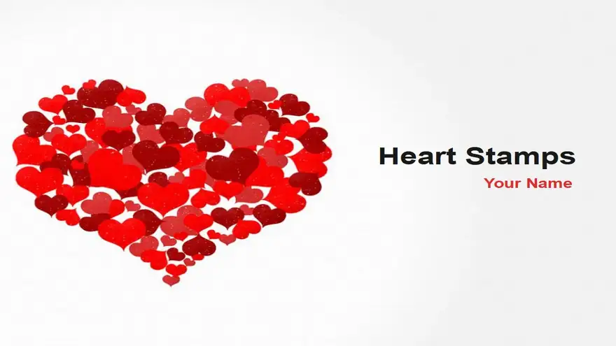 Heart Stamps PowerPoint Template