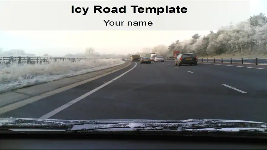 Icy Road PowerPoint Template