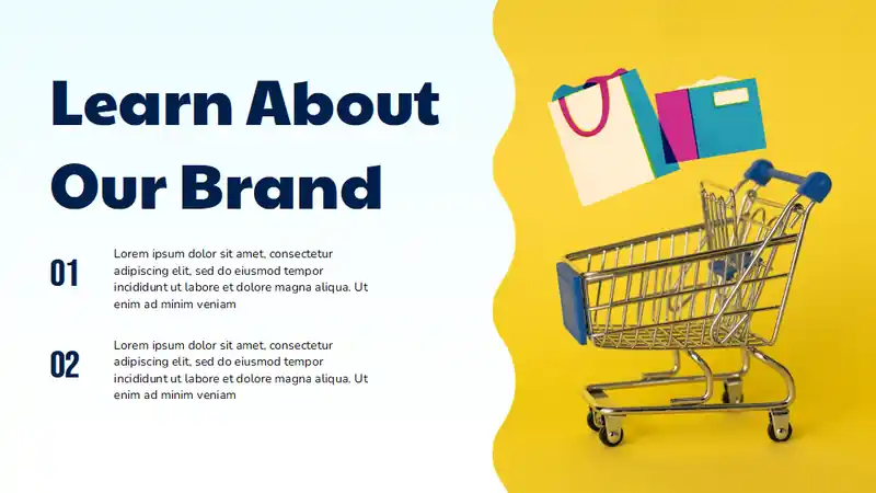 Illustrated Shopping Cart Theme for Business Slides