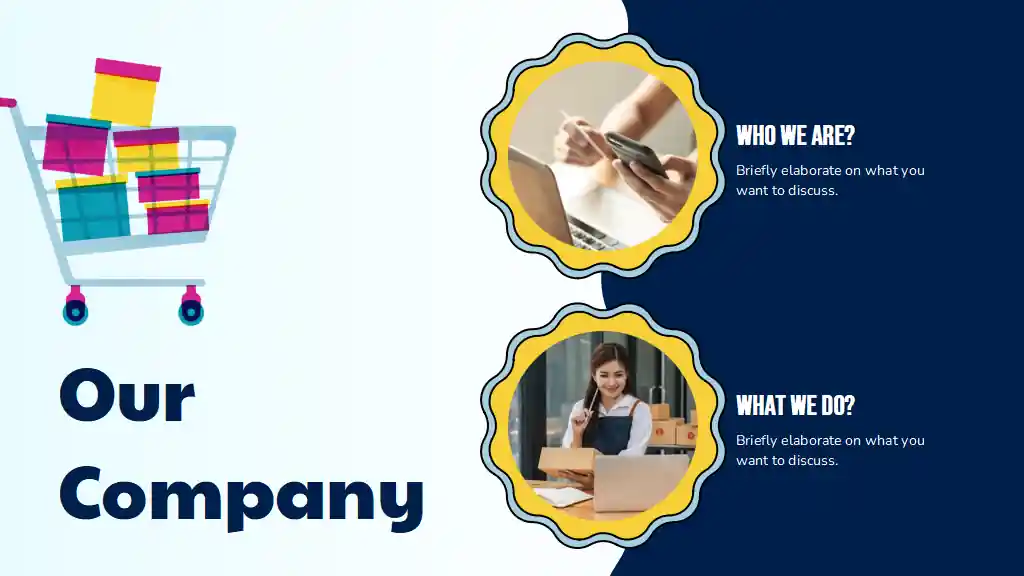 Illustrated Shopping Cart Theme for Business Slides