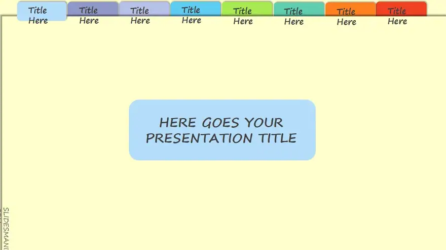 Manila folders with colorful labels theme.