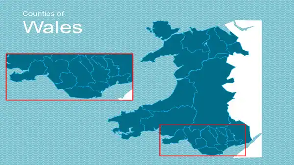 Map of Wales