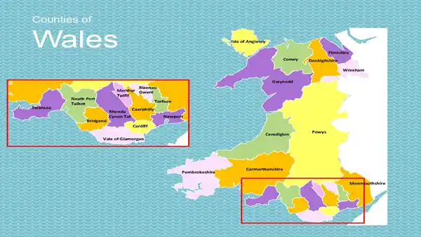 Map of Wales