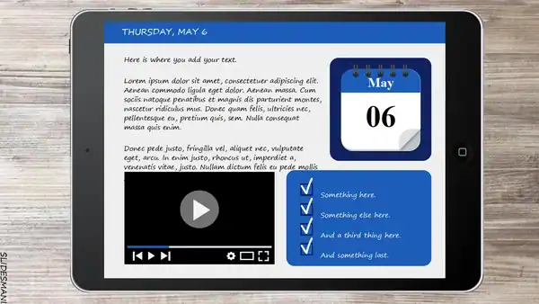 My iPad presentation, free interactive template.