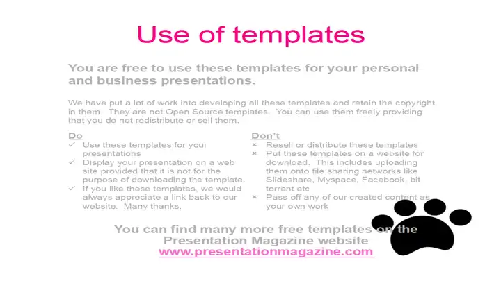 Paw prints template