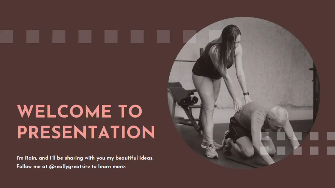 Pink and Brown Geometric Modern Personal Training Business Slides