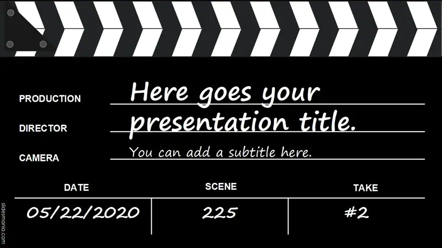 Russo. Clapperboard free presentation theme. Updated Template.