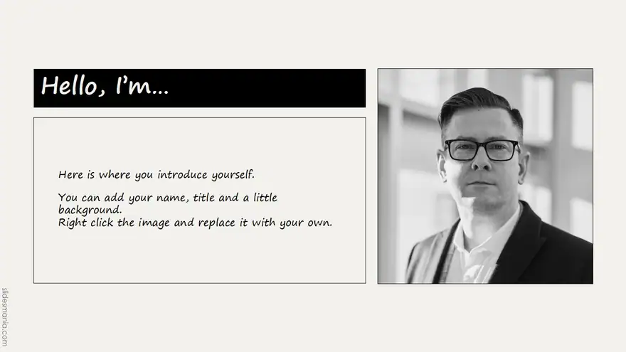 Simple and Formal Black & White free presentation template.