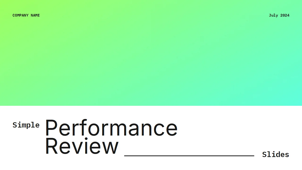 Simple Performance Review Slides