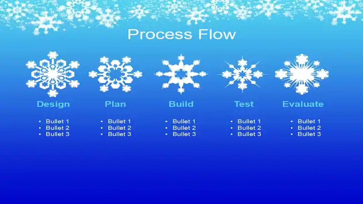 Snowflakes on Blue Background Template