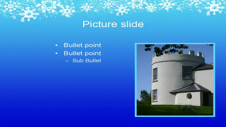 Snowflakes on Blue Background Template
