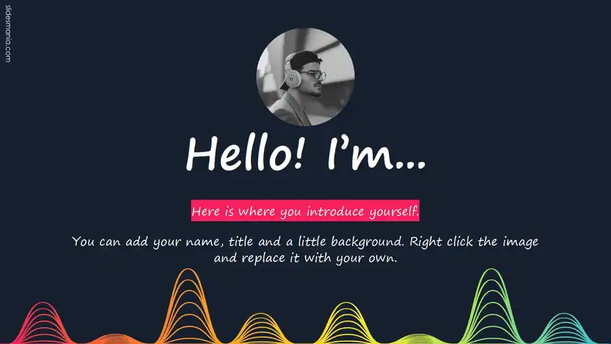 Sound Waves free slides theme.