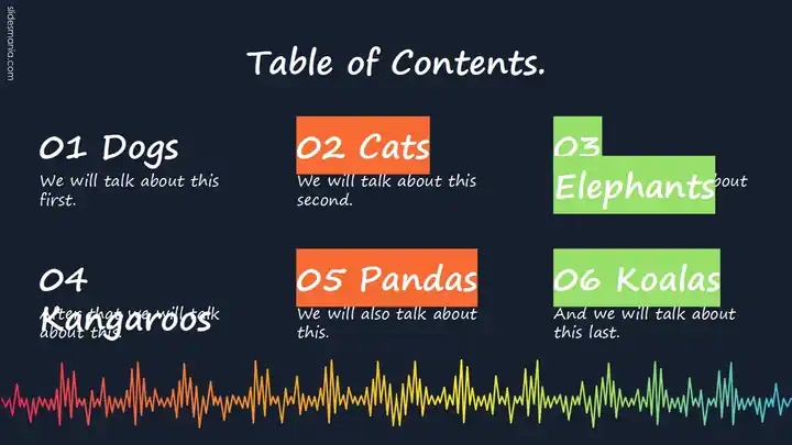 Sound Waves free slides theme.