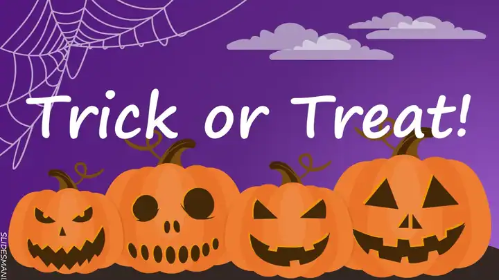 Trick or Treat, Halloween slides backgrounds.