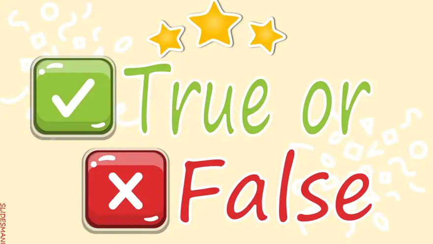 True or False, interactive slides template.