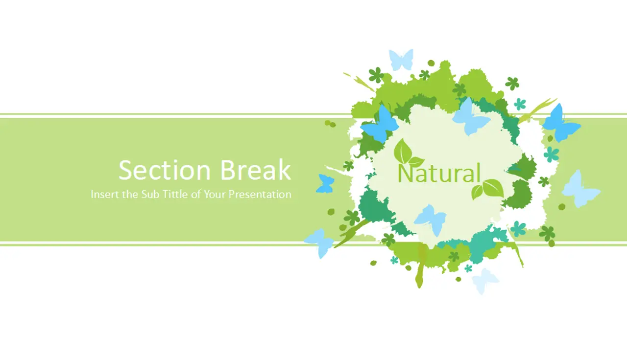 Watercolor Butterflies Tree PowerPoint Templates