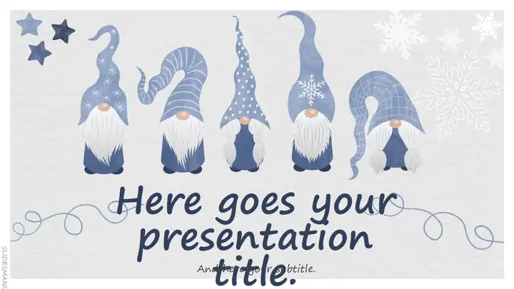 Watercolor Nordic Gnomes. Winter Wonderland slides.