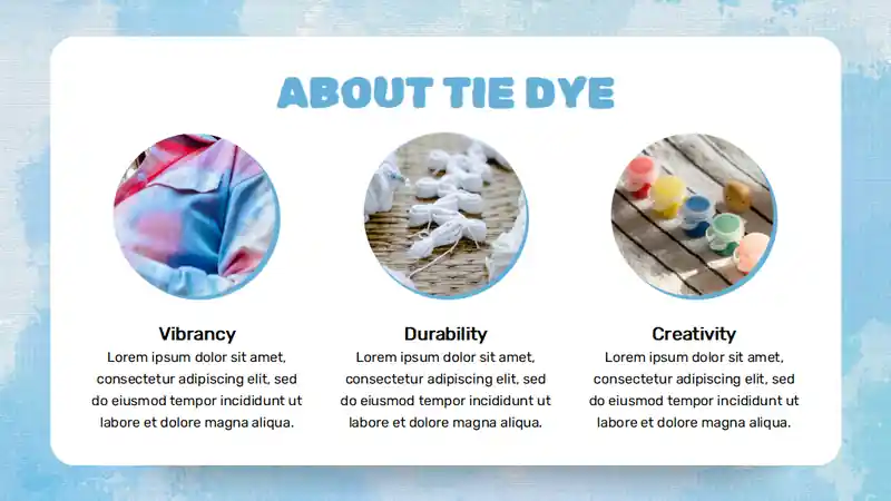 Watercolor T-Shirt Tie Dye Tutorial Slides