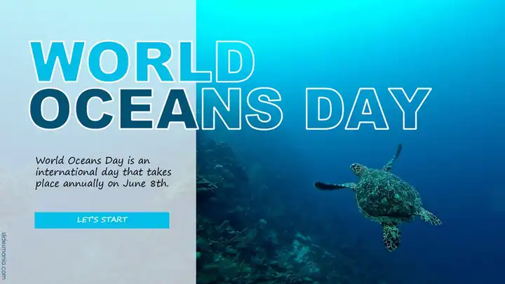 World Oceans Day free PowerPoint template.