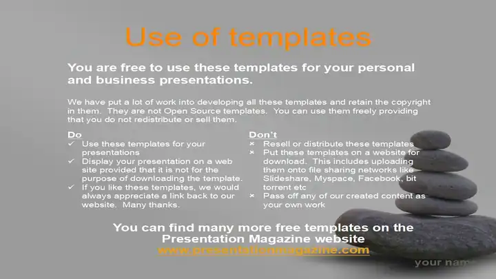 Zen stones template – grey background