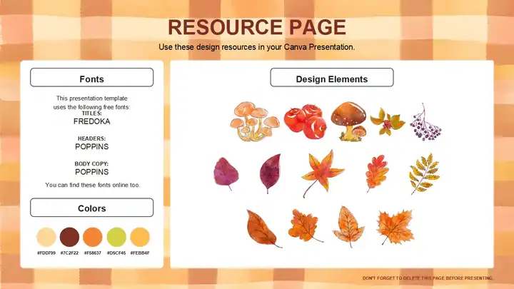 Autumn Leaves Cute Fall Stickers - Student Pack for High School Slides