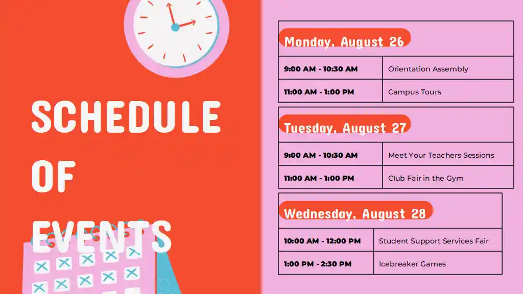 Back to School Orientation Week Slides