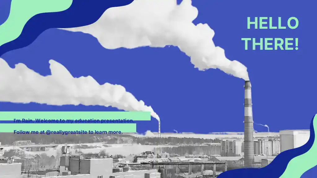 Blue Graphic Science Subject for Middle School Pollution Slides