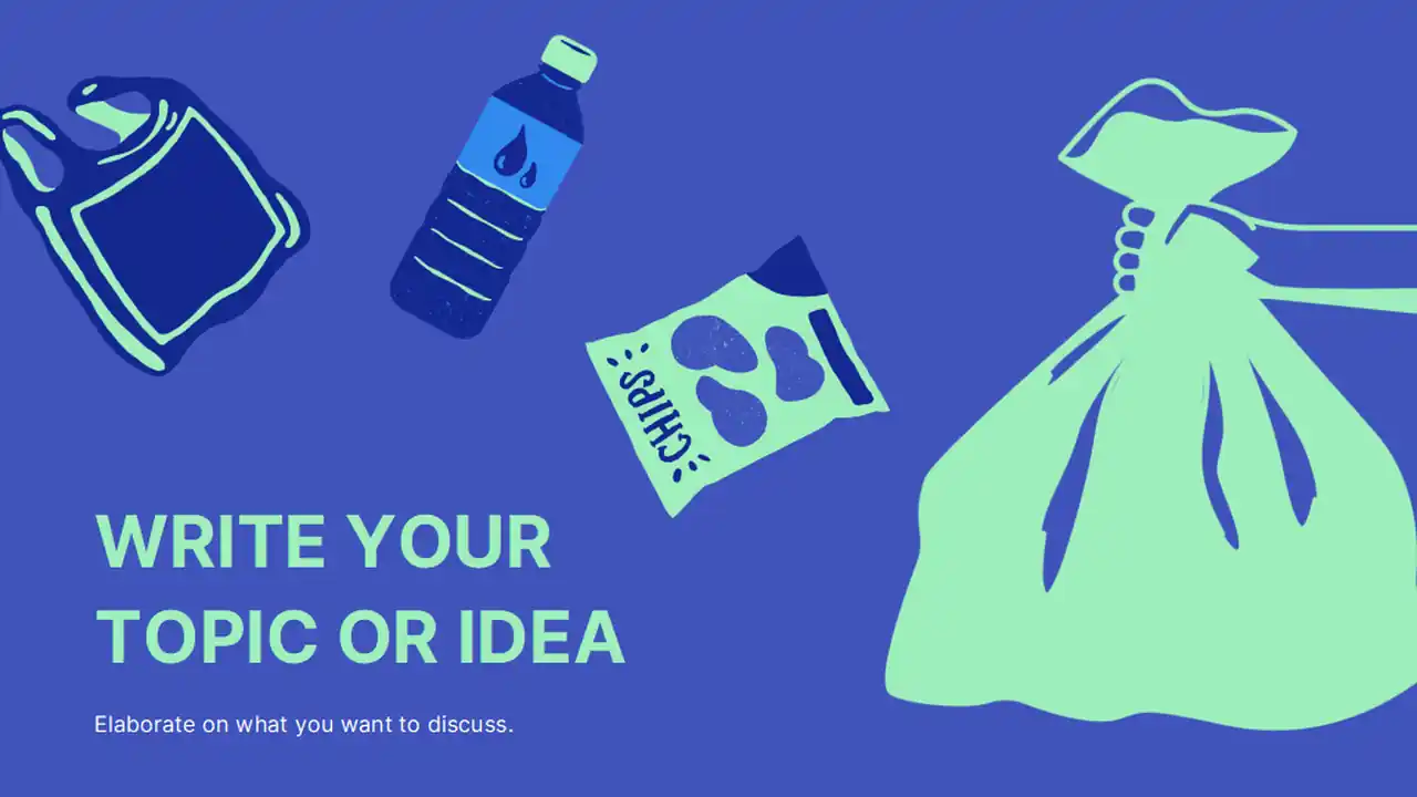 Blue Graphic Science Subject for Middle School Pollution Slides