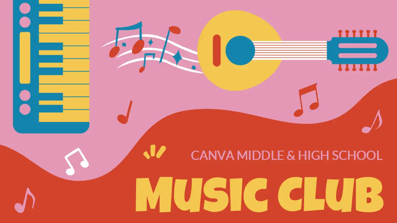 Bold Illustrated School Music Club Slides