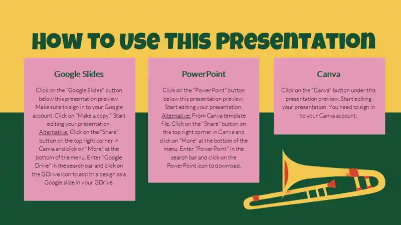 Bold Illustrated School Music Club Slides