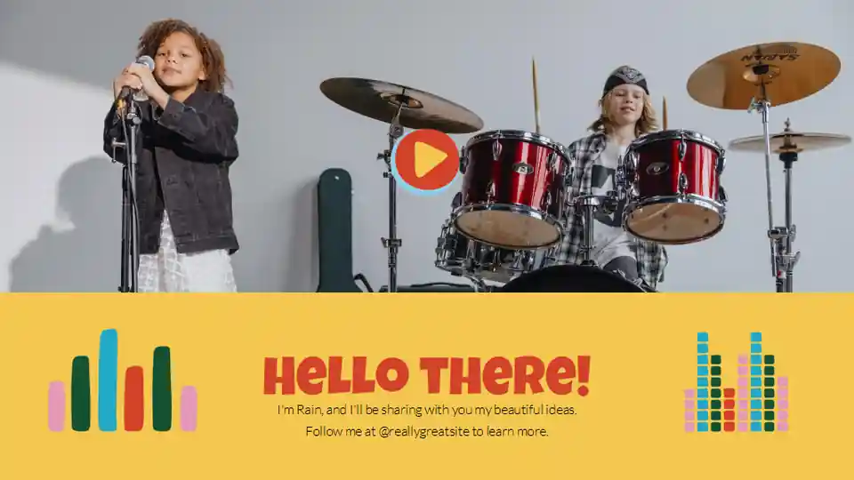 Bold Illustrated School Music Club Slides