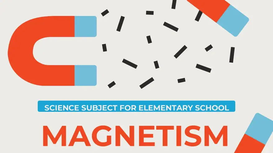 Brown Cute Doodle Science Subject for Elementary School Magnetism Slides