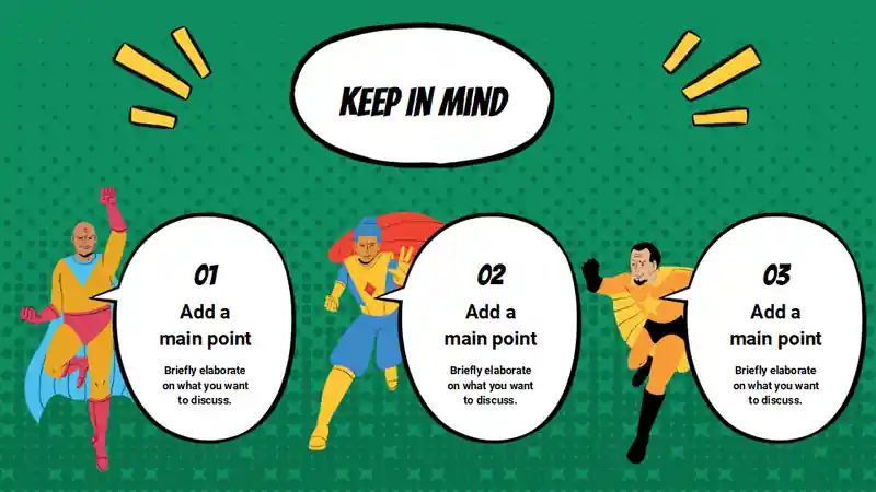 Comic Mini Super Heroes Storybook Slides