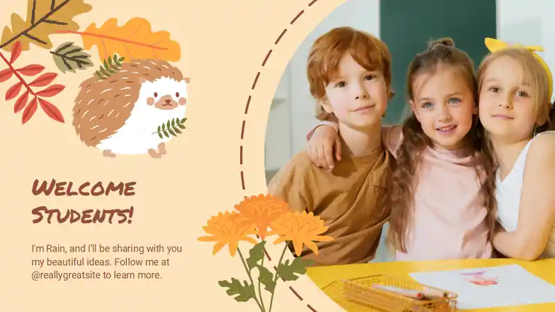 Cute Autumn Interactive Lesson Plan for Elementary Slides