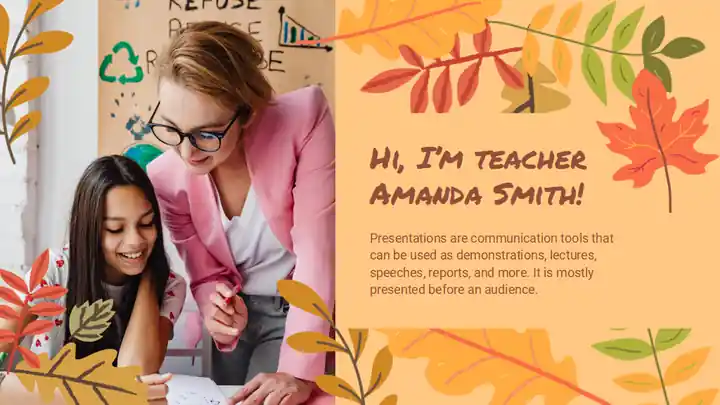 Cute Autumn Interactive Lesson Plan for Elementary Slides