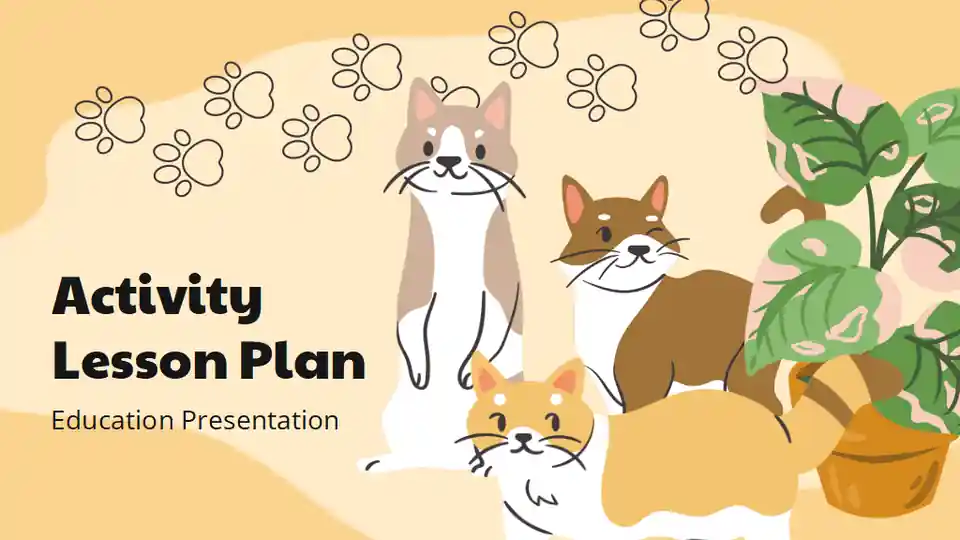 Cute Cat Activity Lesson Plan Slides
