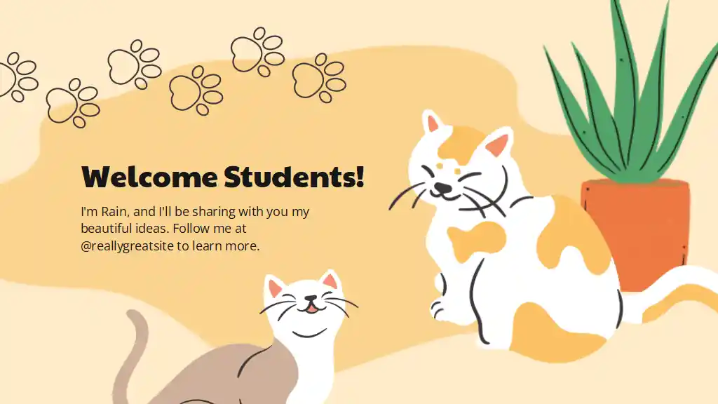 Cute Cat Activity Lesson Plan Slides