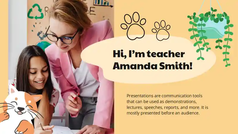 Cute Cat Activity Lesson Plan Slides